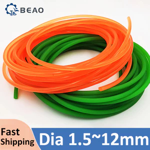 Dia 1.5 ~ 12mm Đai Polyurethane Đai tròn PU có dây tan chảy màu xanh lá cây / cam