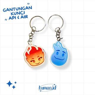 Tumas. ID, Móc chìa khóa Acrylic nguyên tố ngọn lửa và nước, Móc treo túi ganci