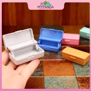 MYPANDA 1 Mảnh Mô Phỏng Cảnh Hộp Bút Chì Mô Hình Nhà Búp Bê Thu Nhỏ Hộp Đựng Bút Chì Hai Lớp Giả Vờ Đồ Chơi Hộp Văn Phòng Phẩm Mini.