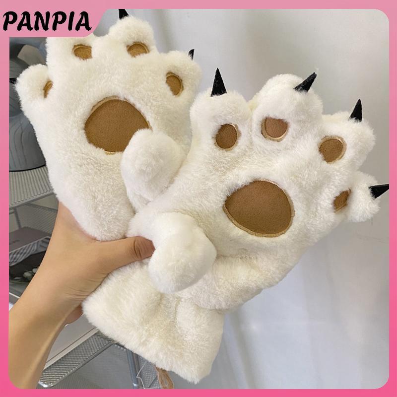 Găng Tay Mùa Đông Nữ Phong Cách Gấu, Thiết Kế Palm Paw, Nội Bộ Fluffy