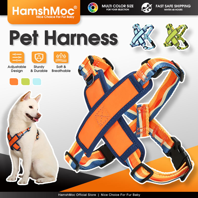 HamshMoc Dog Harness X Design Dual D Ring Áo Vest có thể điều chỉnh Thoải mái Phù hợp với Không Choke Pet Harness