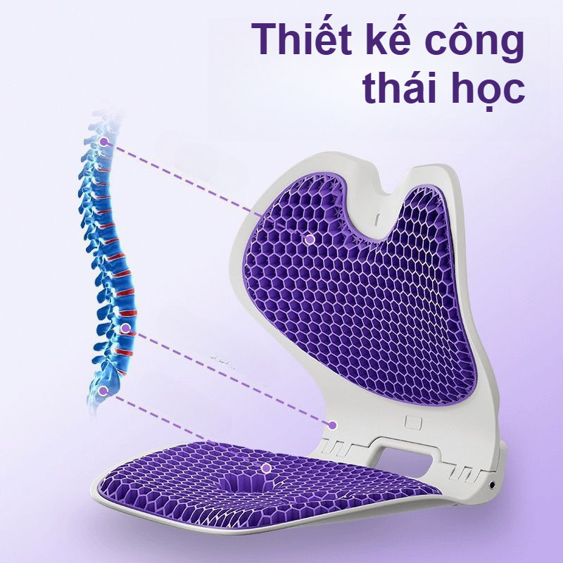 Ghế Chỉnh Dáng Công Thái Học Gấp Gọn Cao Cấp, Đệm Silicon Tổ Ong, Hỗ Trợ Xương Sống, Phù Hợp Dân Văn Phòng, Mẹ Bầu