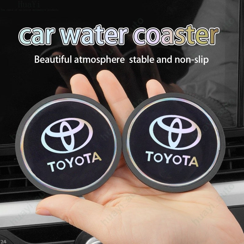 Xe Laser Silicone Nhiều Màu Sắc Phản Quang Nước Coaster Cho Xe Toyota Raize Rush Vios Veloz Cross Corolla Yaris Sienta Prius Camry Fortuner Wigo Innova Hilux Phụ Kiện