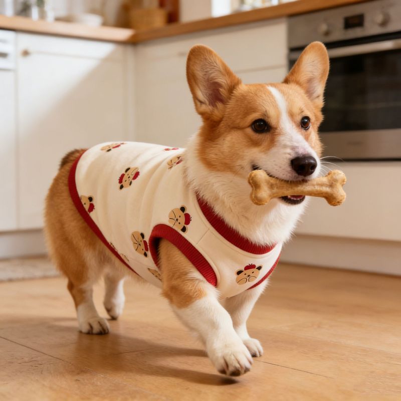 Quần áo cho chó cưng Siêu dễ thương In hình gấu Apple thân thiện với da Áo Vest thoải mái cỡ vừa Chó Corgi Shiba Inu Chiến đấu Pháp