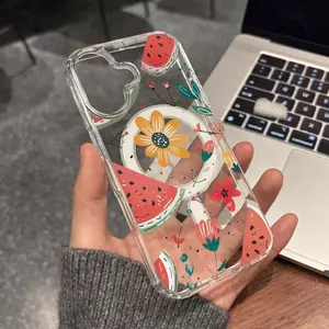 Dưa hấu trái cây đỏ cho iPhone 17promax trường hợp iPhone 16 dễ thương 15pro trong suốt 14 ý tưởng