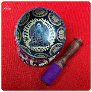 Chuông xoay Nepal 12 cm họa tiết phật Dược Sư - Chuông Nepal - Chuông Tây Tạng - Chuông Phật Giáo -CXNP294