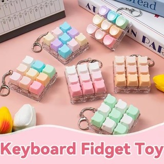 Bán Mới DIY Bàn Phím Fidget Móc Khóa Phím Nút Giảm Căng Thẳng Clicker Đồ Chơi Ngón Tay Bàn Phím Nắp Người Lớn