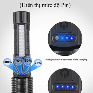 AIMVUKES Đèn pin A76 siêu sáng chiếu xa 300m có Zoom xa gần, chống nước IPX4, pin trâu 7 chế độ sáng