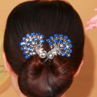 ✪Cảm Thấy Retro Con Công Kẹp Tóc Nữ Đầu Lưng Bud Đầu Tóc Lười Bóng Đầu Xoắn Kẹp Mũ Đội Đầu NSBX