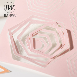 JIANWU Màu Sắc Của Dopamine Series Vintage Hình Học Biên Giới Phong Cảnh Chất Liệu Cắt Dán PET Nhãn Dán Sáng Tạo Tạp Chí Văn Phòng Phẩm