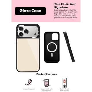 CASECASE X Màu Trơn Màu Be Ốp Lưng Kính Hút Từ Tính Chống Trầy Xước Cho IPhone 17 Air 16 15 14 Pro Max Plus Ốp Lưng Cứng Có Hộp Khắc Logo