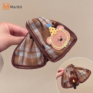 [Mar-T] Vuốt Tóc Vải Kẻ Sọc Ngọt Ngào Nơ Dễ Thương Gấu Thỏ Cá Mập Kẹp Cho Bé Gái Phong Cách Hàn Quốc Phim Hoạt Hình Tóc Barrettes Phụ Kiện Tóc