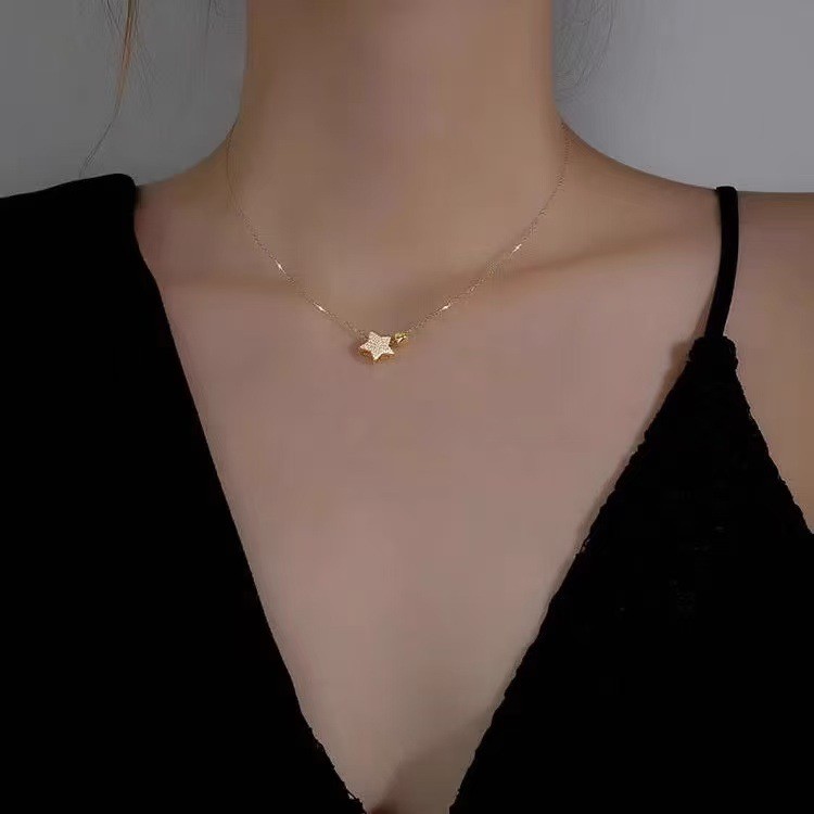 Mặt Dây Chuyền Bạc S925 Hình Ngôi Sao Năm Cánh Thanh Lịch Cho Nữ