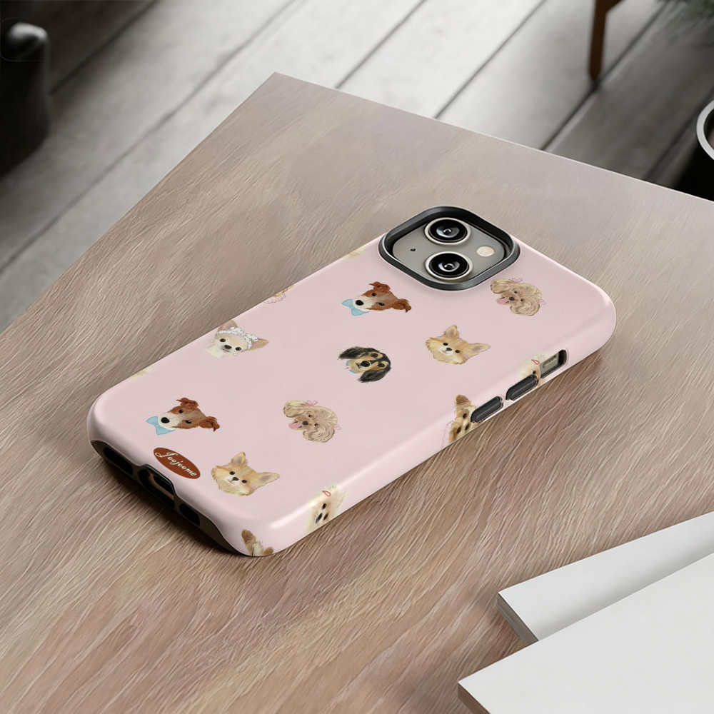 Họa tiết chó con chữa bệnh dễ thương Thích hợp cho iPhone 17Promax 16Pro 15 11 12 13 14 xs XR 17Air Vỏ cứng hai lớp chống sốc J2NT trọn gói