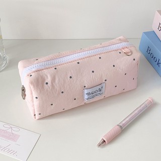 Túi đựng bút Hàn Quốc NEDFSQM, hộp đựng bút chì Y2k Dots, túi để bàn phong cách, túi vải văn phòng phẩm học sinh