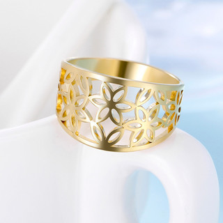 Nhẫn Vintage Hoa bằng Thép Không Gỉ cho Lễ Cưới