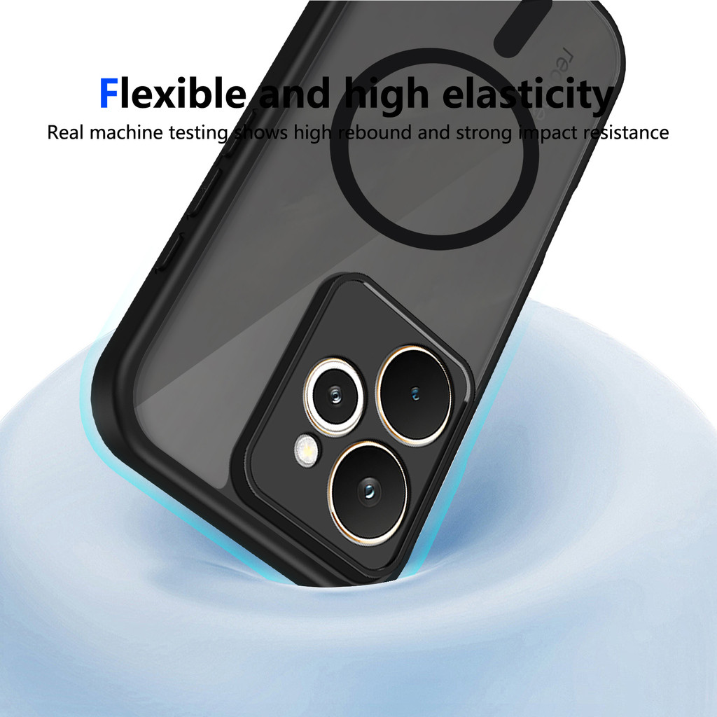 Ốp lưng Realme 15T 5G Vỏ thu hút từ tính màu đen mờ cho Ốp điện thoại Realme 15T 5G