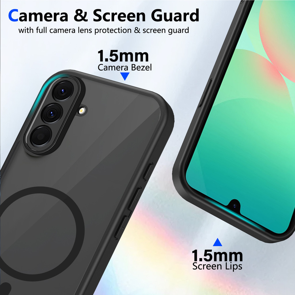 Ốp lưng Samsung A57 5G Vỏ thu hút từ tính màu đen mờ cho Ốp điện thoại Samsung Galaxy A57 5G