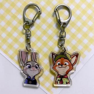 ( QUÀ VALENTINE ) Móc Khoá Cặp Đôi Zootopia Nick Cáo Và Judy Thỏ