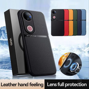 Vỏ Cho VIVO V50 V40 V30 V29 V27 Pro X200 X100 X100S X90 X80 X70 Pro Da PU Vỏ Bảo Vệ Ống Kính Chống Sốc Từ Tính