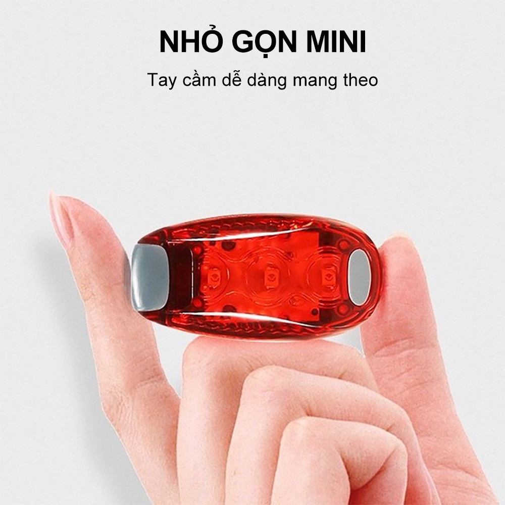 Đèn LED Đuôi Xe Đạp Kẹp Đèn Cảnh Báo An Toàn Mini Phía Sau Đèn Cảnh Báo Nhấp Nháy Chạy Bộ Cho Chạy Bộ chó, Đi Xe Đạp