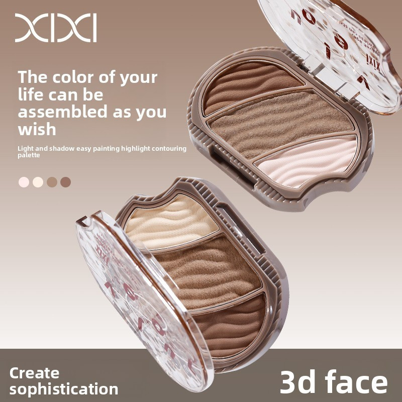 XIXI D657 Bảng Contour Highlight Trang Điểm, Tạo Khối Tự Nhiên, Nâng Ngũ Quan