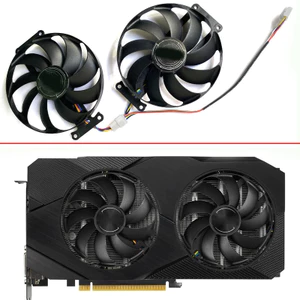 2 CÁI T129215SU RTX 2060 SUPER 2070 GTX1660 Ti Quạt Làm Mát Cho ASUS GTX 1660 1660Ti DUAL EVO OC RTX2060 Quạt Làm Mát Card Đồ Họa