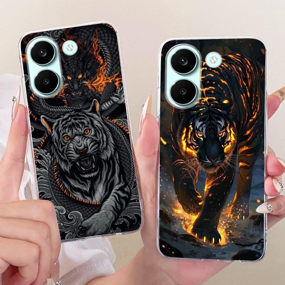 Dành Cho Xiaomi Poco X8 Pro PocoX8 Ốp lưng Hình Rồng Mèo Dễ Thương Thiết Kế Hoạt Hình Ốp Lưng Màu Đen Mềm Vỏ Silicon Trên Redmi Turbo 5