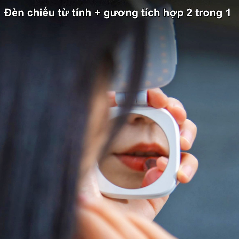 Đèn Selfie Từ Tính Kèm Gương 48LED CRI Cao Pin 850mAh Sạc Type-C Điều chỉnh sáng/màu Gắn MagSafe