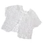 KIN Nữ Tay Ngắn Móc Shrug Rỗng Ren Hoa Mở Phía Trước Mini Cardigan