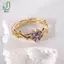 Nhẫn đeo tay thiết kế hoa bốn lá tinh tế thời trang cổ điển được cá nhân hóa rỗng Vòng mở đầu có thể điều chỉnh