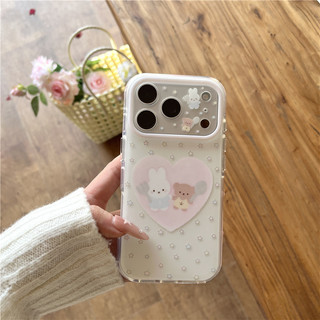 Ốp điện thoại iPhone 17 Pro max 16 Pro max Rabbit Bear họa tiết TPU materia IMD