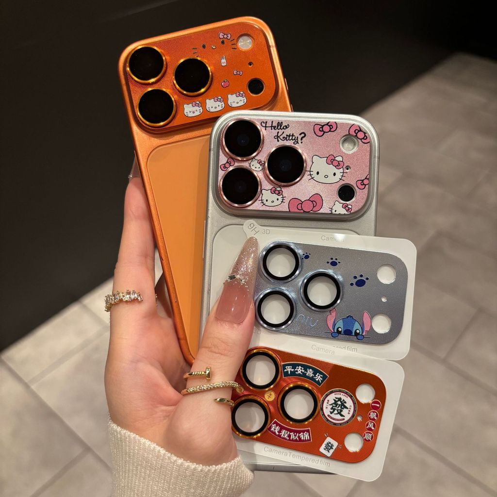 Miếng dán ống kính IPhone 17 Pro max Miếng dán bảo vệ Armor Apple 16Pro KT Cat Crayon Shin-Chan Kuromi 15 PM 14 Phim bảo vệ ống kính