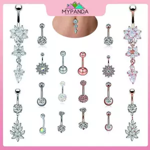 MYPANDA - Bộ 9 Nhẫn Rốn Pha Lê Kim Cương Giả, Trang Sức Xỏ Xuyên Charming