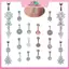 MYPANDA - Bộ 9 Nhẫn Rốn Pha Lê Kim Cương Giả, Trang Sức Xỏ Xuyên Charming