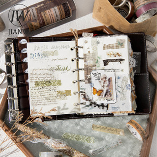 JIANWU 10 Cuộn / bộ Basic Life Series Họa Tiết Vintage Phong Cảnh Chất Liệu Cắt Băng Washi Sáng Tạo DIY Tạp Chí Văn Phòng Phẩm