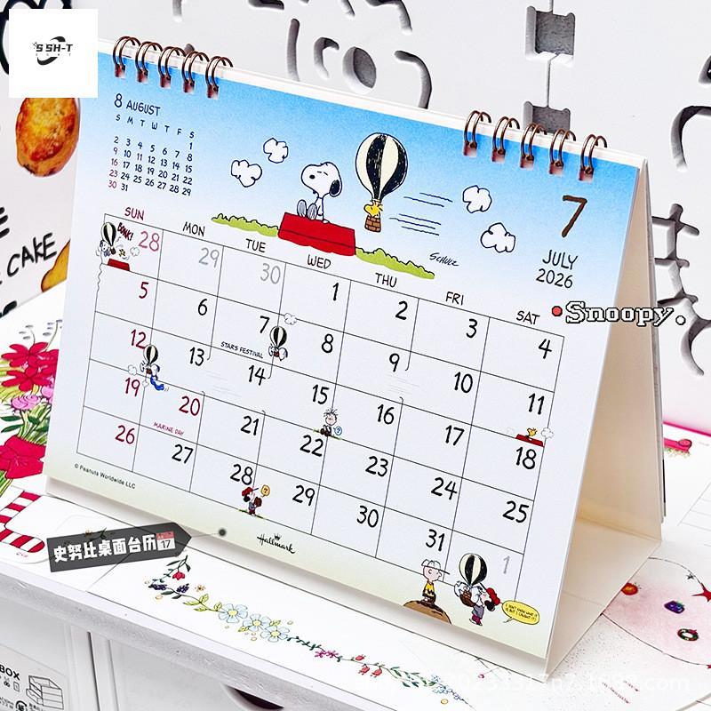 Đồng hồ thẻ lịch để bàn Snoopy 2026 - Trang trí hoạt hình văn phòng đầy màu sắc dễ thương