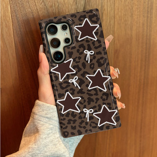 Ốp bảo vệ họa tiết Leopard Print Stars phù hợp cho Samsung s26 s26ultra s22u s23 plus s23FE s24 s25 plus A55 A56 A36 ốp điện thoại di động