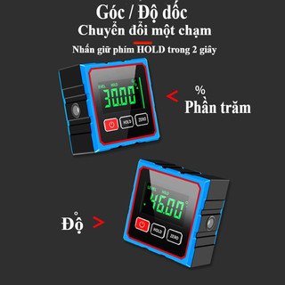 Máy đo Góc Kỹ Thuật Số Bằng Laser Hộp đo Góc Từ Mạnh Thước Thủy điện Tử Thước đo độ Nghiêng