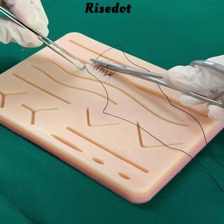 RISEDOT Suture Practice Skin, Chấn thương Suture Thực hành phẫu thuật Vết thương Thực hành Miếng đệm da silicon, Bộ huấn luyện Mô phỏng Y tế Suturing Pad