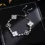 Vòng tay có thể điều chỉnh mạ bạc dành cho nữ - Vòng tay bốn lá Zircon Mother-of-Pearl Mạ vàng 24K - Kỷ niệm giao tiếp thanh lịch