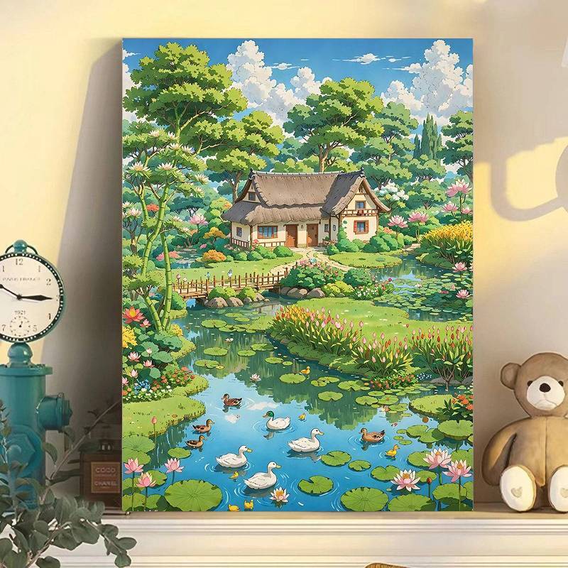 Hayao Miyazaki Phong Cảnh Mùa Hè Canvas Treo Tường Nghệ Thuật Không Khung Chống Thấm Nước Nhà Phòng Khách Trang Trí Phòng Ngủ