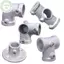 PUSKY Hợp Kim Nhôm Kết Nối Khuỷu Tay Tee Đế Phẳng Ba Chiều Lắp Kết Nối Dây 20 / 25 Mm Ống Thép Kệ Phần VN