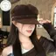 PUSKY Mũ Nồi Da Lộn Cho Nữ - Thiết Kế Retro, Dễ Gập Lại, Thích Hợp Thu Đông