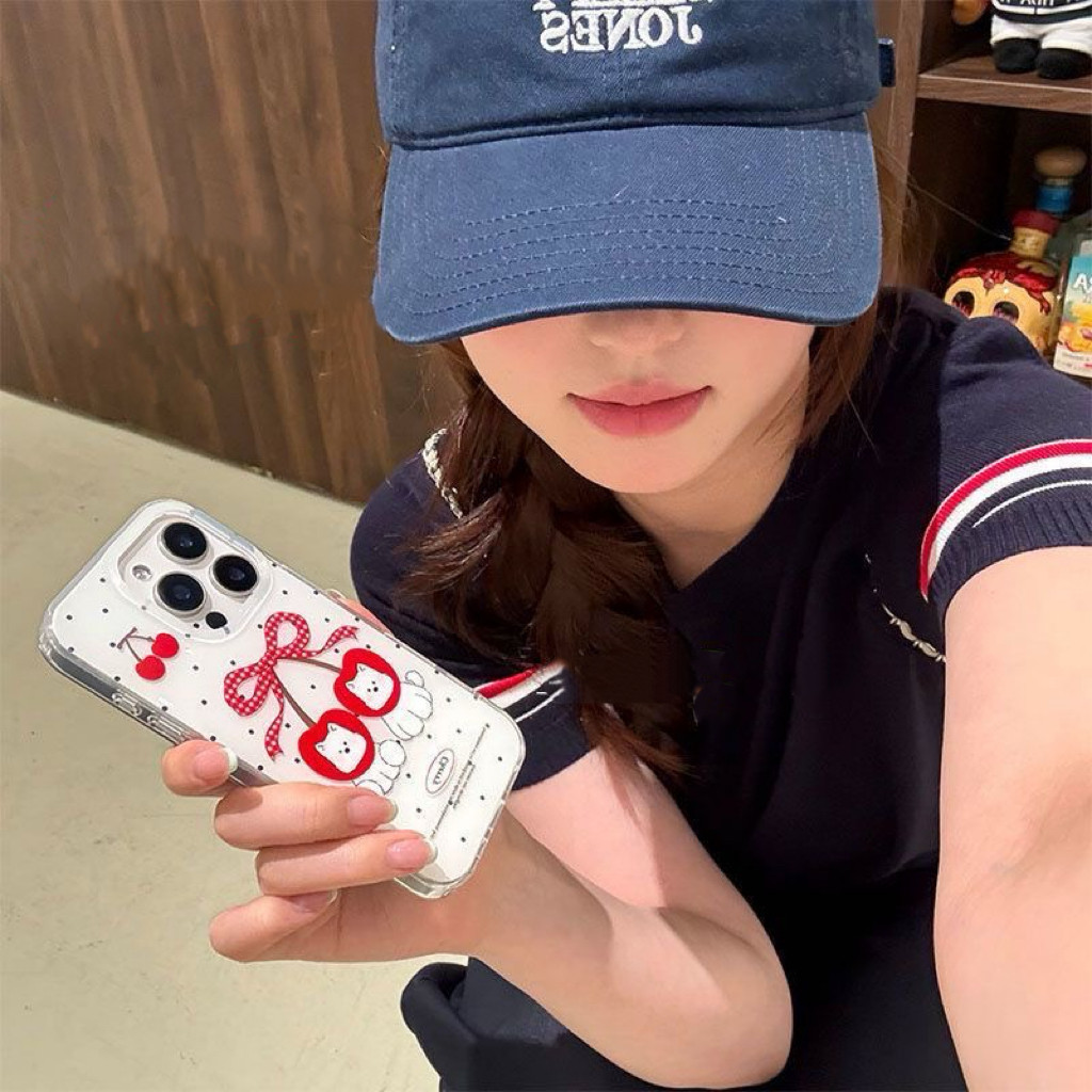 Dễ thương bo dot cherry head west heights áp dụng cho iphone 14/16 dễ thương 16promax vỏ điện thoại 15 mới 13