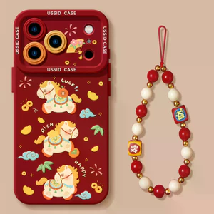 Ốp Điện Thoại Fortune Pony Thích Hợp Cho iPhone17ProMax Chống Sốc Thích Hợp Cho iPhone16Pro Vỏ Bảo Vệ