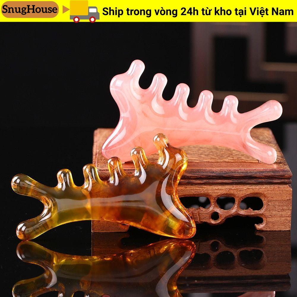 SNUGHOUSE Đầu Kinh Tuyến Lược, Lược Massage Đầu Cạo 4 Trong 1, Dụng Cụ Mát Xa Mặt Kéo Cơ Đa Năng
