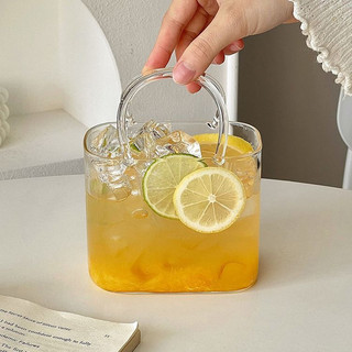 Cốc thủy tinh Cocktail hình dạng đặc biệt 770ml - Thiết kế túi xách nước ép trà trái cây