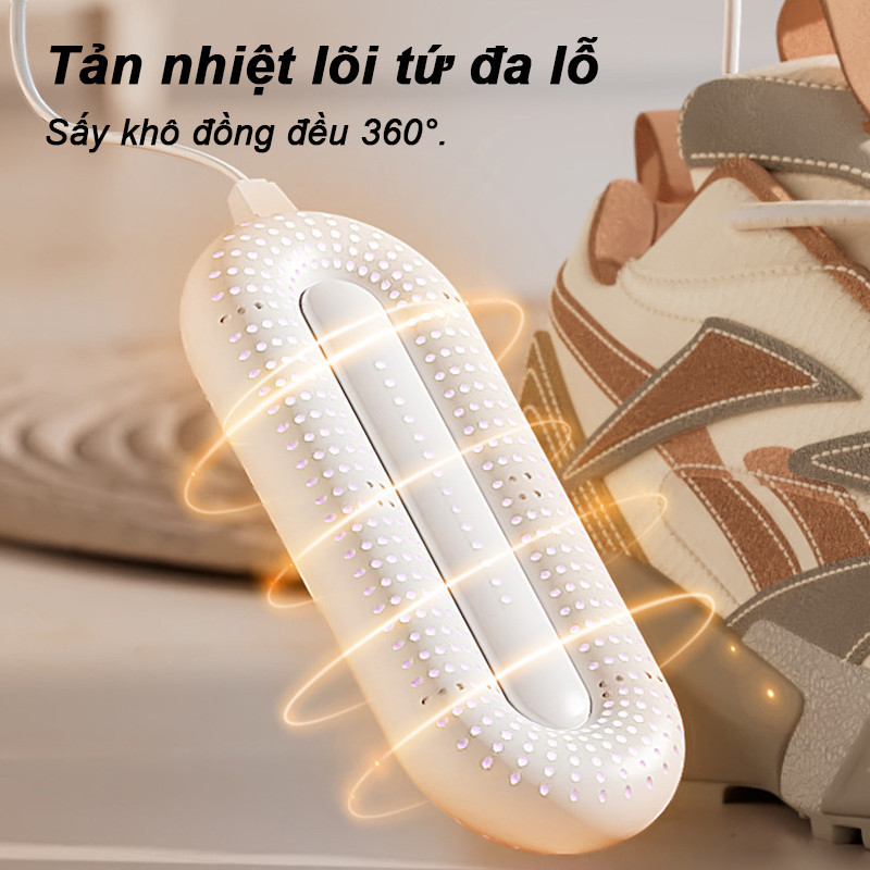 Máy Sấy Giày & Hút Ẩm 2 Trong 1 - Khử Mùi Hôi Hiệu Quả, Thiết Kế Nhỏ Gọn Tiết Kiệm Điện, Làm Khô & Bảo Quản Giày Tất