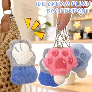 Móc khóa túi xách quyến rũ 4 chiếc | Phụ kiện mềm sang trọng Popsicle hoạt hình dành cho du lịch đi học, Quà tặng dễ thương cho trẻ em Bạn bè